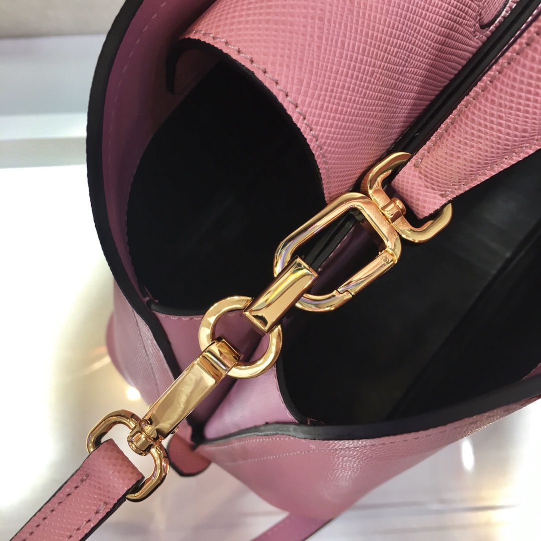 Prada Matinee Saffiano Leather Handbag Bag Tote Pink 1BA282